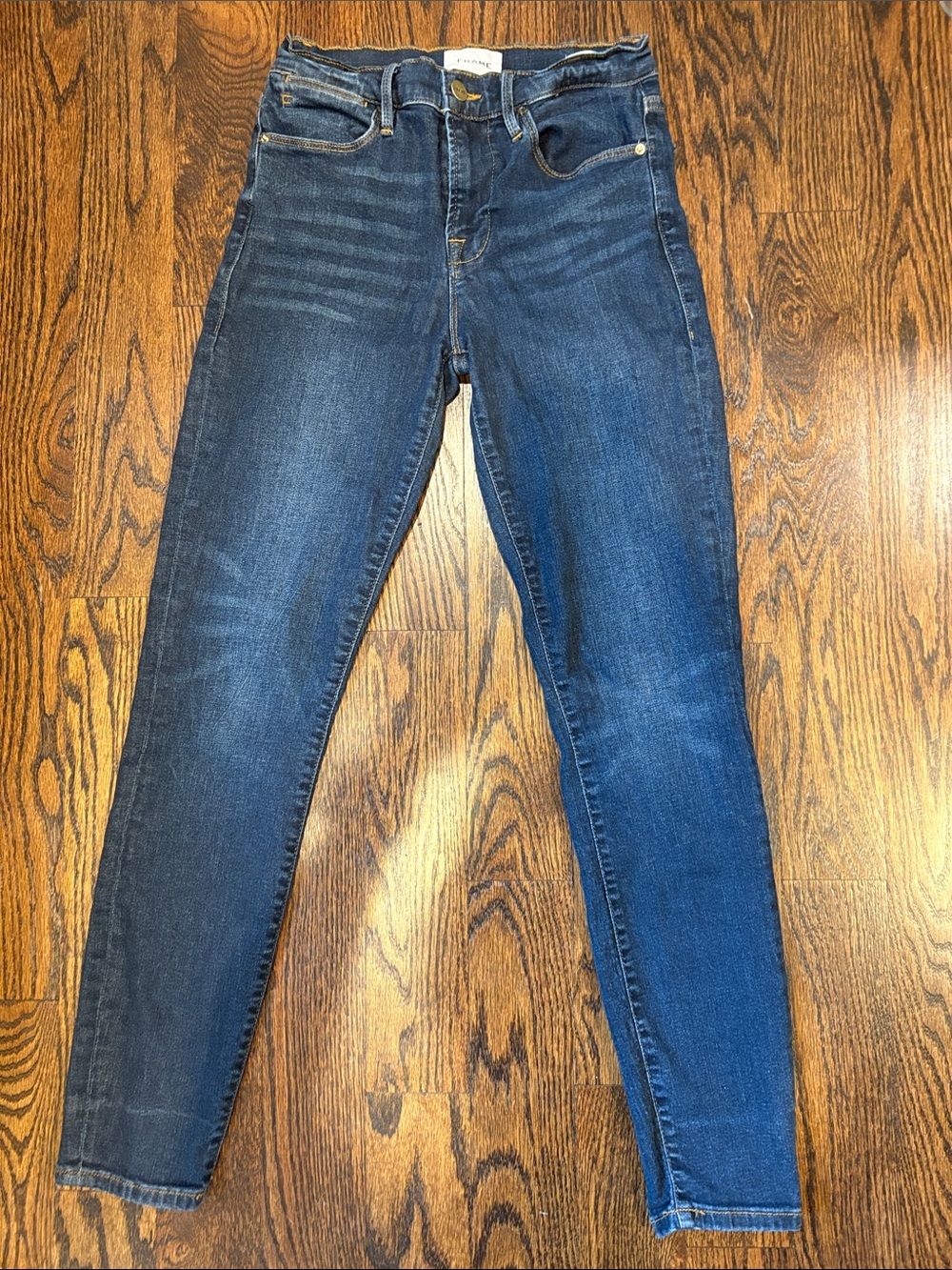 Frame Denim Women's Skinny Jeans in Dark Blue Wash 26 Le High Skinny